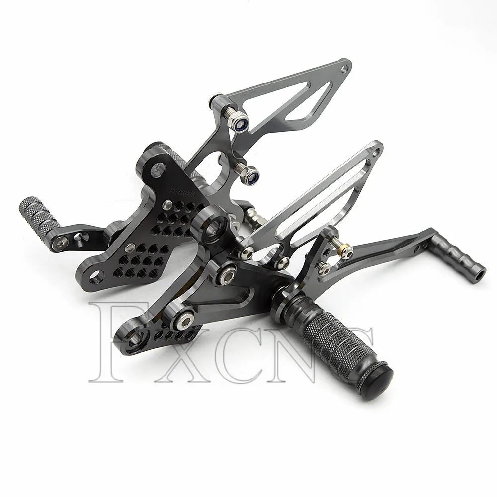 For Kawasaki Ninja 600/ZX6R/ZX636 2009-2020 2019 Motorcycle RearSet Footrest Footpeg CNC Adjustable Aluminum Pedal Foot Peg view 2