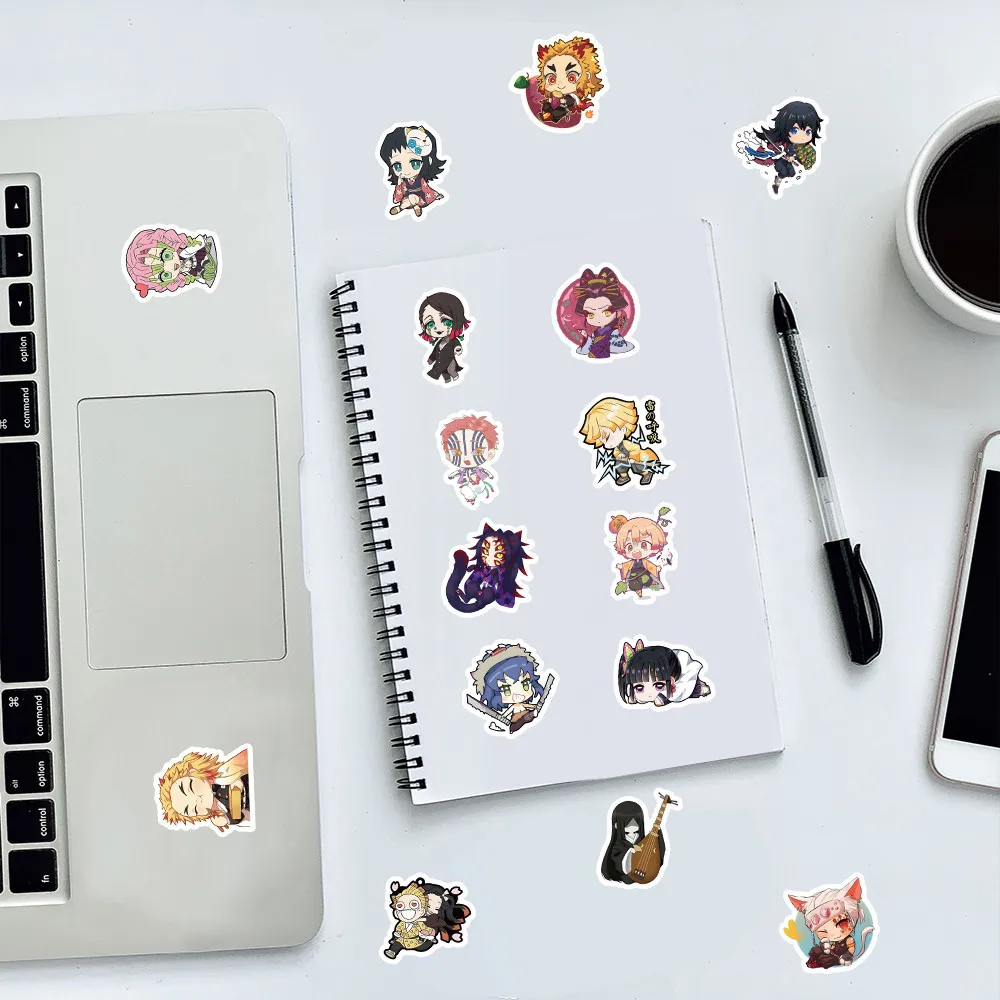 103 pezzi Q Vision Anime Demon Slayer simpatico cartone animato Graffiti adesivi per casco bicicletta conto a mano astuccio decalcomanie