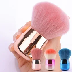 Pinceau de maquillage avec poignée en métal pour Nail Art, brosse pour dissolvant de poudre UV