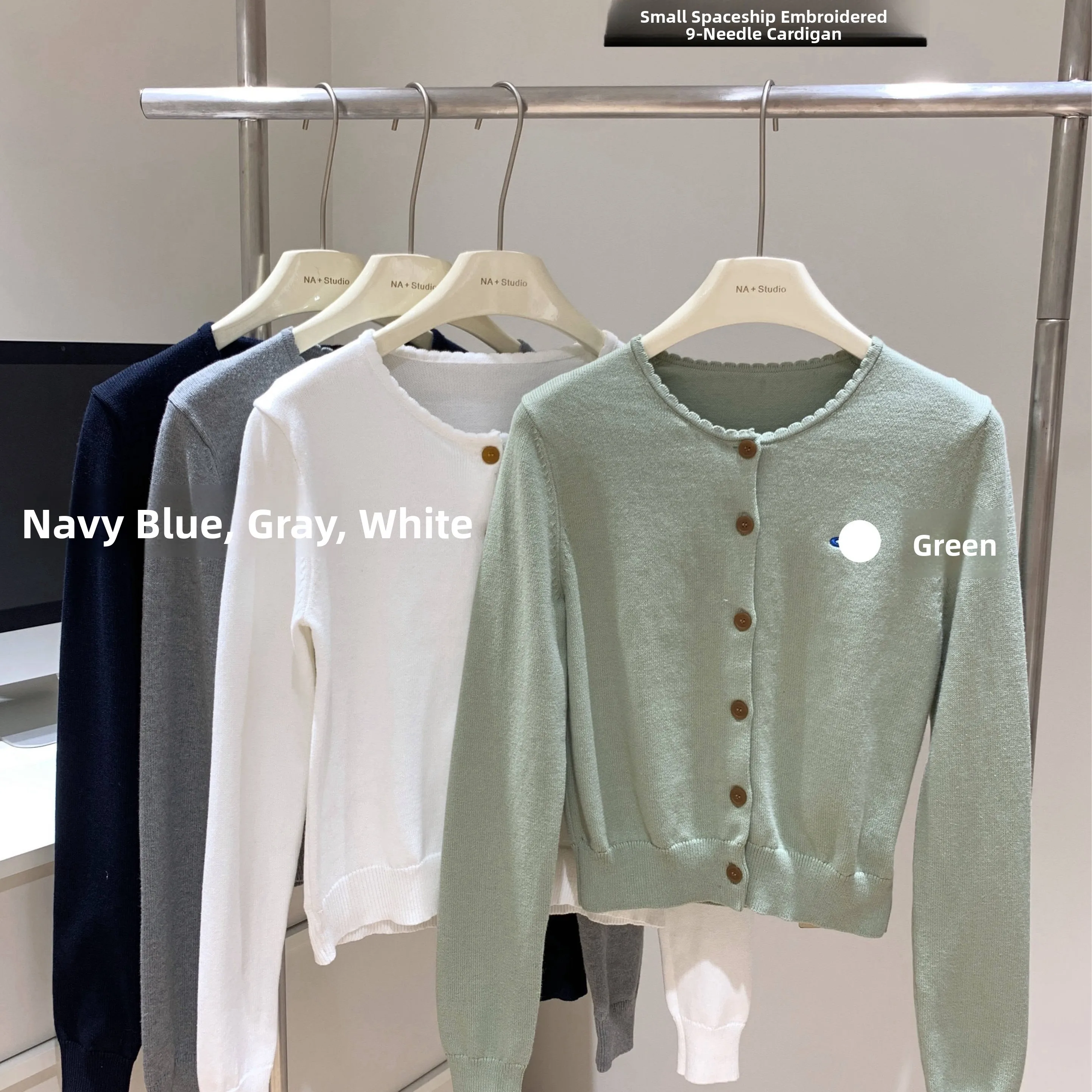 Mogan  Open Cardigan Sweater Green Beige Dark Blue Grey Women Long Sleeve Knitted Top Autumn Winter Fashion Ladies' Kni...