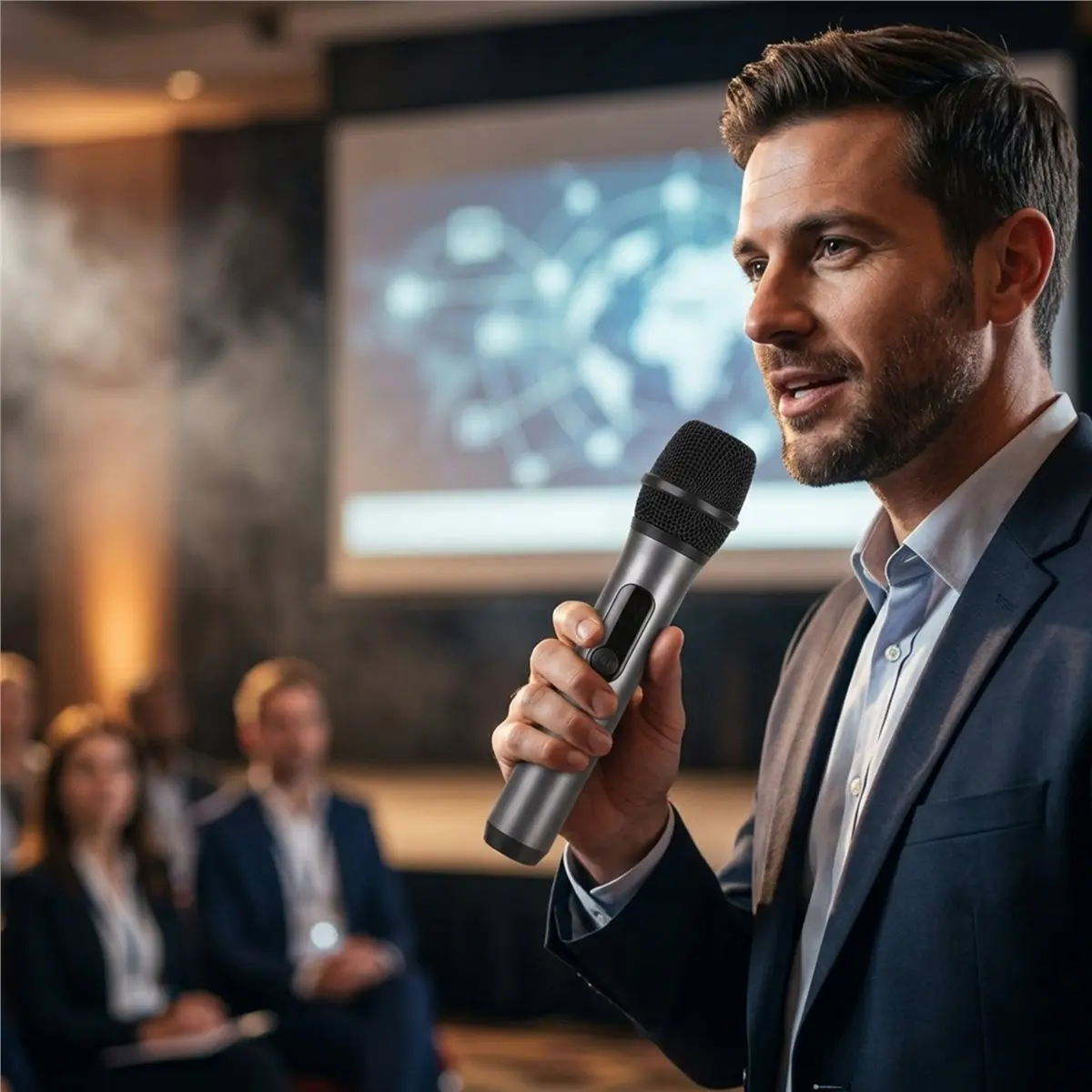 A72U Digital Wireless Microphones,Rechargeable Battery,Clear Voice, Stable 2.4GHz Connection, for All PartyBox Speakers,1Kit