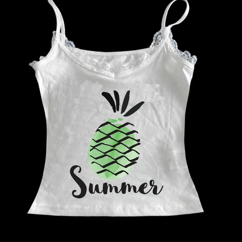 

Summer Retro Harajuku Hundred Girls Aesthetic Fashion Halter Tank Top Gothic Punk Street Casual Sexy Top Y2k Clothing