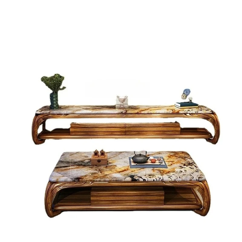 

Modern Simple and Natural Luxury Stone Endtable Nordic TV Cabinet Unit