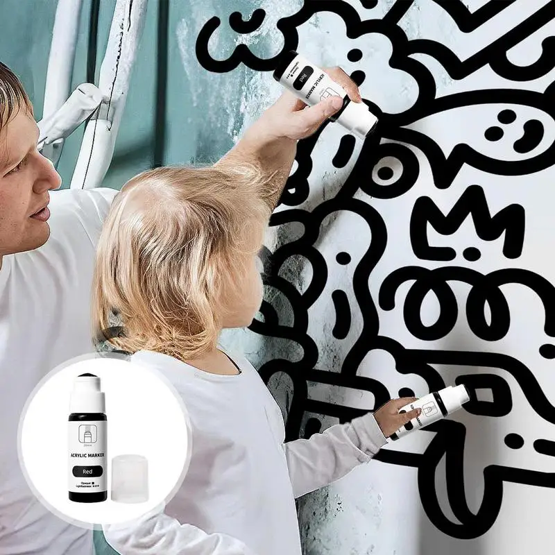 قلم ماركر من الأكريليك ، قلم ماركر قائم على الماء ، علامة ممسحة دائمة ، مقاومة للماء ، مقاومة للبهتان ، 18 علامة طرف ، 60: