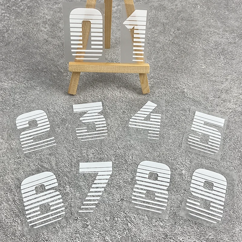2PC White 0-9 Number Vinyl Sticker Waterproof Decal For Motorcycle Fuel Tank Helmet E-Scooter Laptop Custom Racing Decoration