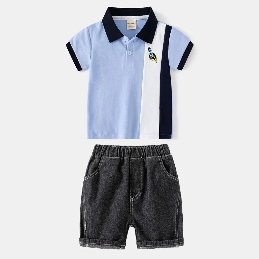 1 2 3 4 5 6 7 anni ragazzi Polo abbigliamento estate manica corta Polo magliette set di abbigliamento per bambini abbigliamento moda per bambini set