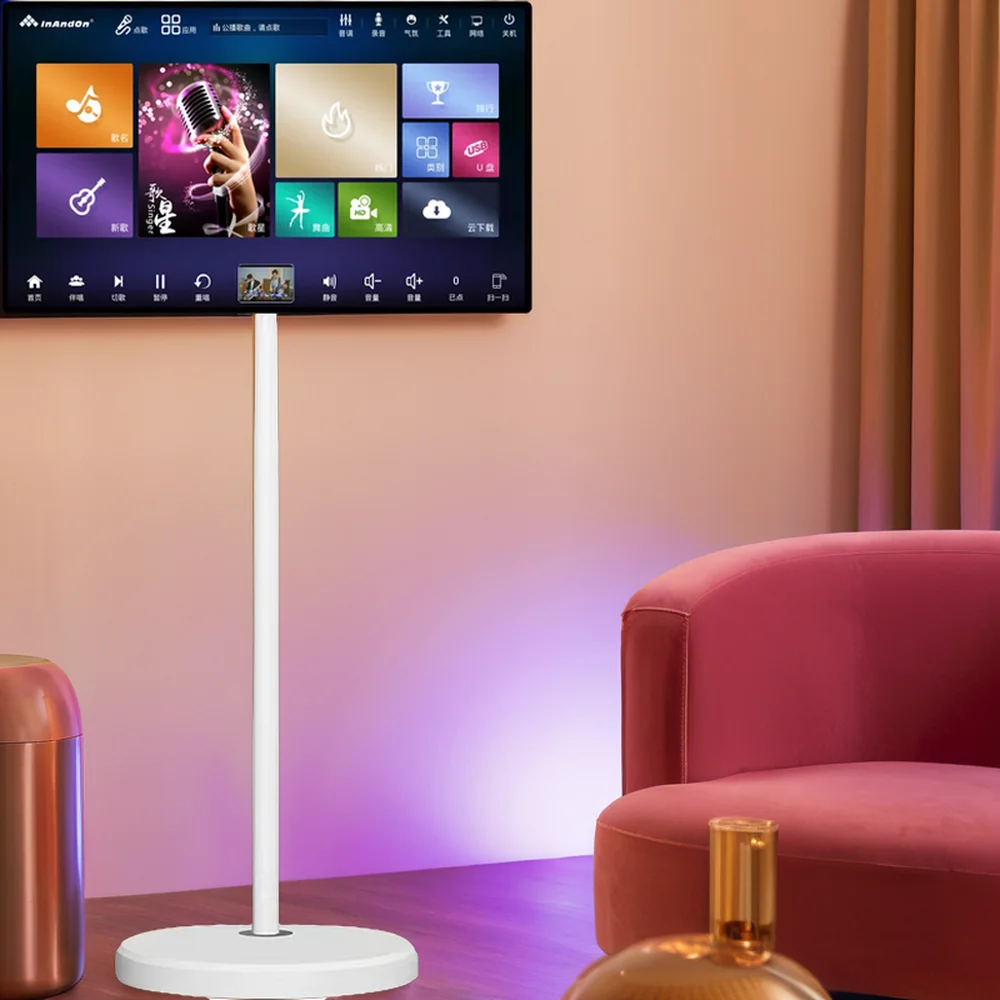 Smart TV portatile da 21,5"/32" - Monitor LCD touch screen con supporto regolabile (Android 12, HD 1080P, batteria integrata)