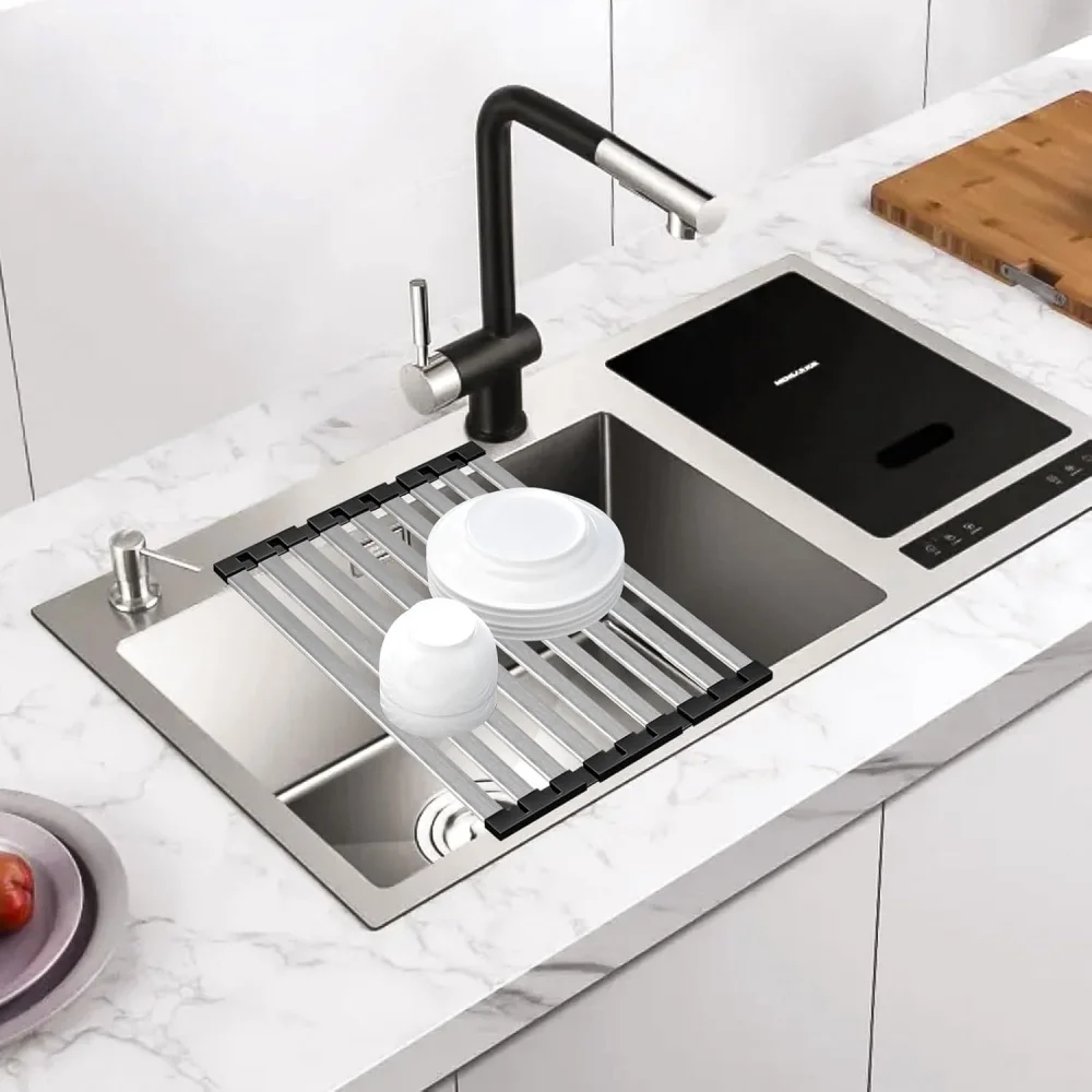 304 حوض مطبخ ستنلس ستيل استنزاف رف طوي طبق تجفيف رف بالوعة السلطانية و طبق تخزين الرف تجفيف تخزين الرف