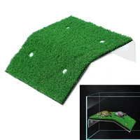 Reptile Lawn Slope Turtle Basking Platform Turtle Resting Basking Platform Simulation Grass Turtle Ramp for Turtle Tank Reptile