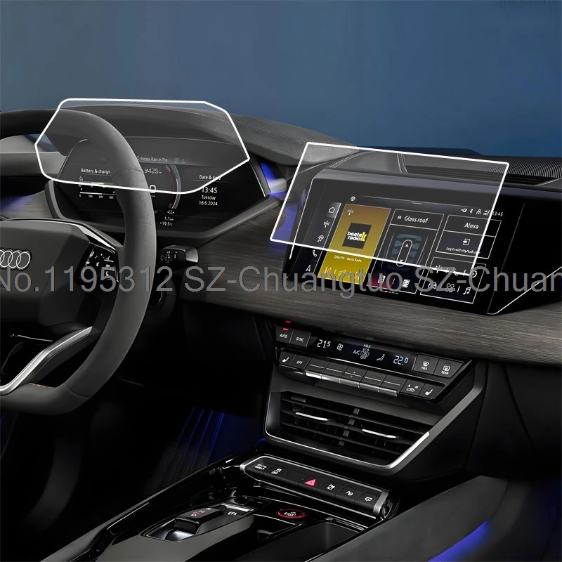 واقي شاشة من الزجاج المقسى لسيارة Audi S e-tron GT RS e-tron 2024 2025 10.1 بوصة نظام ملاحة GPS للسيارة ولوحة القيادة الواقية