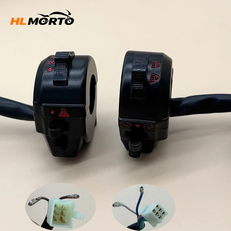 22mm barra do punho da motocicleta esquerda direita interruptores de controle chifre sinal volta farol partida elétrica para honda xl xr 250 400 600 zj
