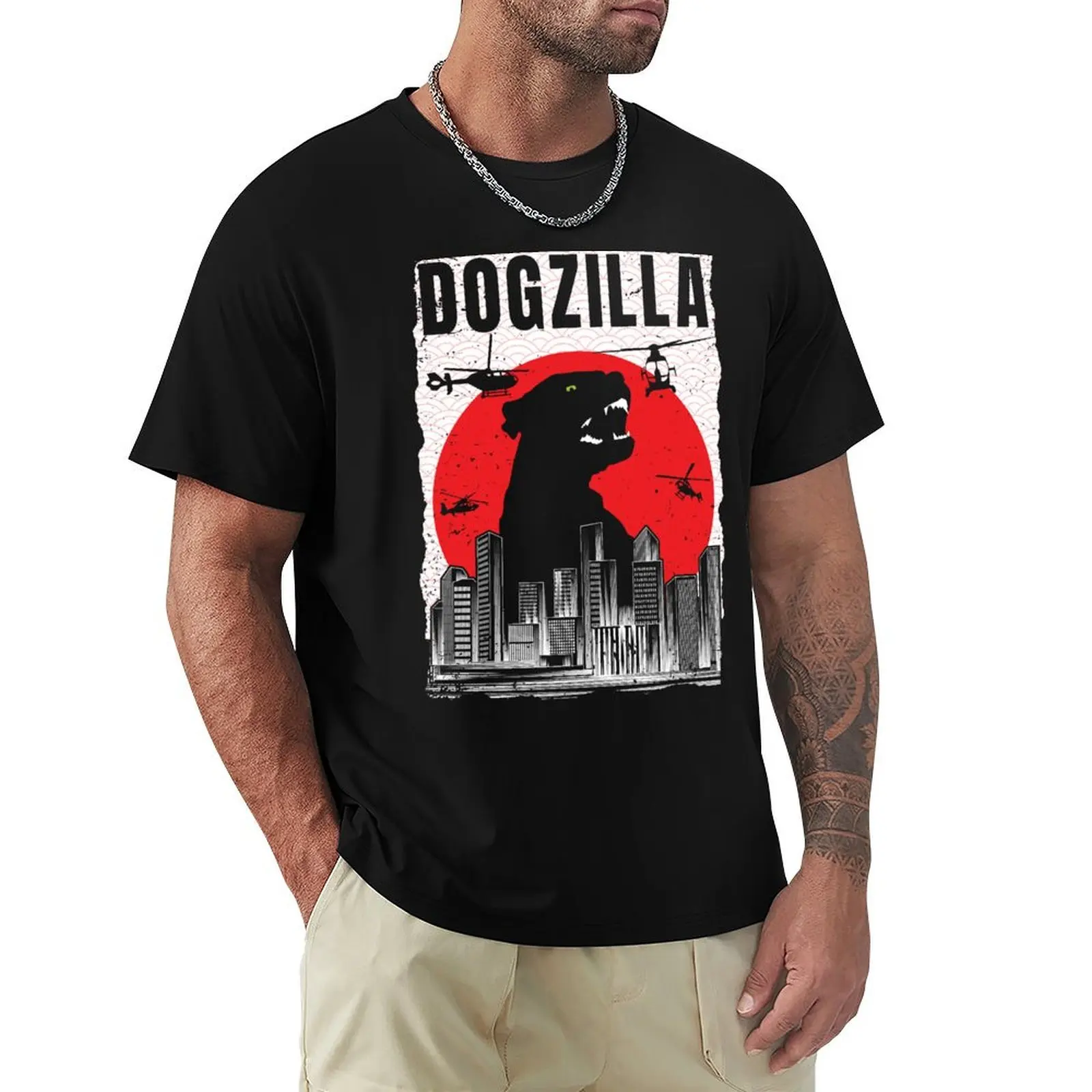 Dogzilla T-Shirt animal prinfor boys for a boy Men's clothing