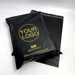 100pcs Custom Printed Matte Finish Black Shipping Bags With Logo Plastic Mail Poly Mailers Gift Package Mailing Bags for Clothes