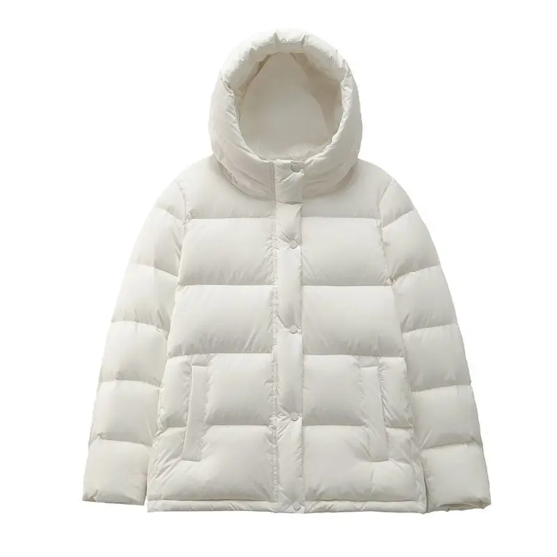 رشاقته قصيرة أسفل معطف المرأة سترات شتاء 2026New موضة الدافئة القطن وسادة مبطنة الإناث مقنعين أبلى مزاجه ملابس خارجية