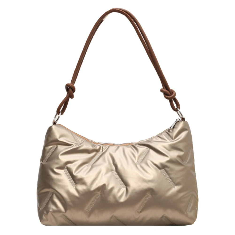 

Women Padded Shoulder Bag Fashion Down Tote Handbags Large Capacity Puffer Satchel Bag Casual Winter Commuting Bag