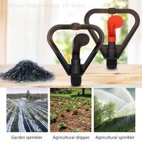 5pcs Garden Water Sprinkler 360 Degrees Automatic Rotation 1/2 Misting Nozzle Plastic Rain Nozzle Irrigation Accessory For Lawn