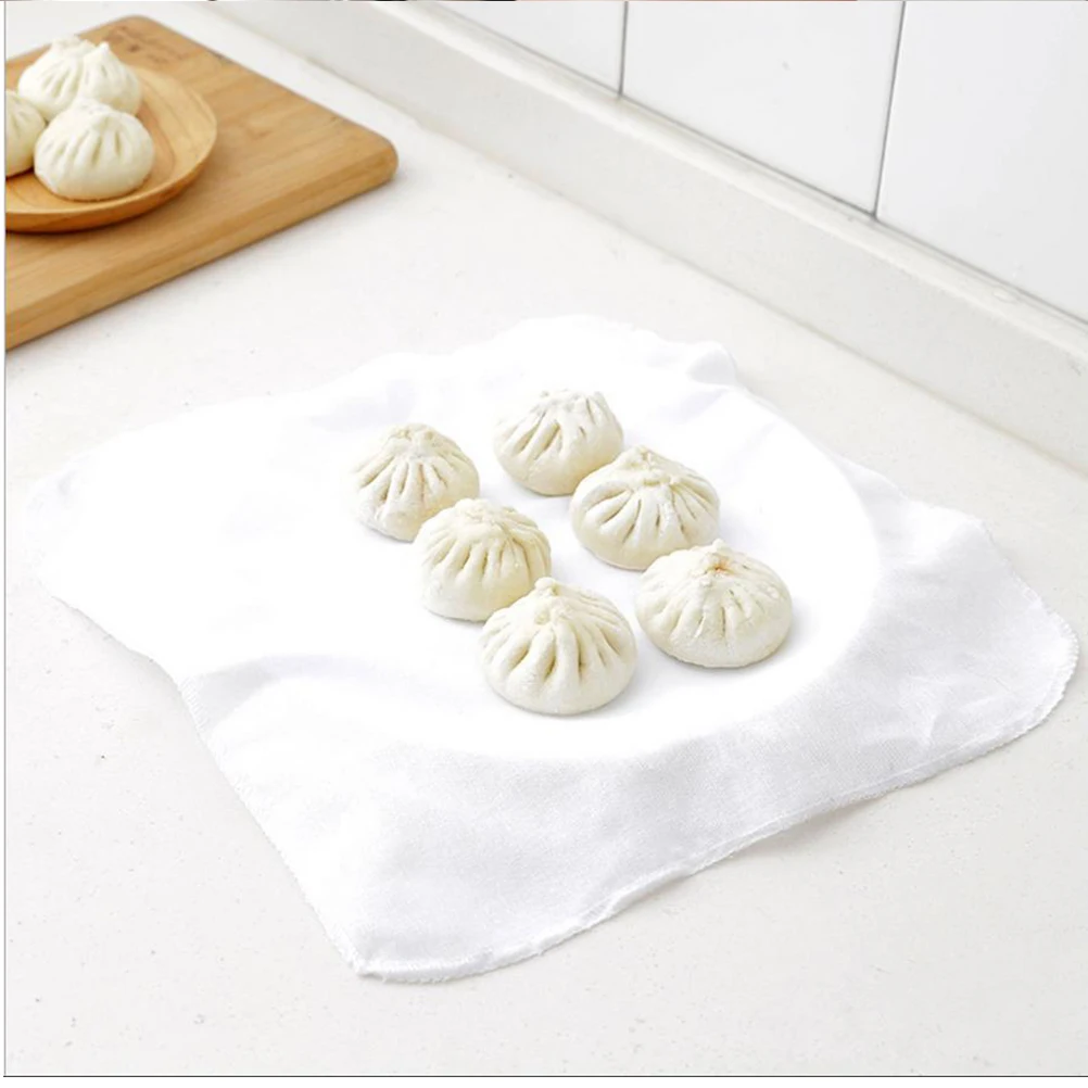 

12 Pcs Steamer Cloth Steaming Dumplings Non-stick Heating Household Pads Cotton Gauze
