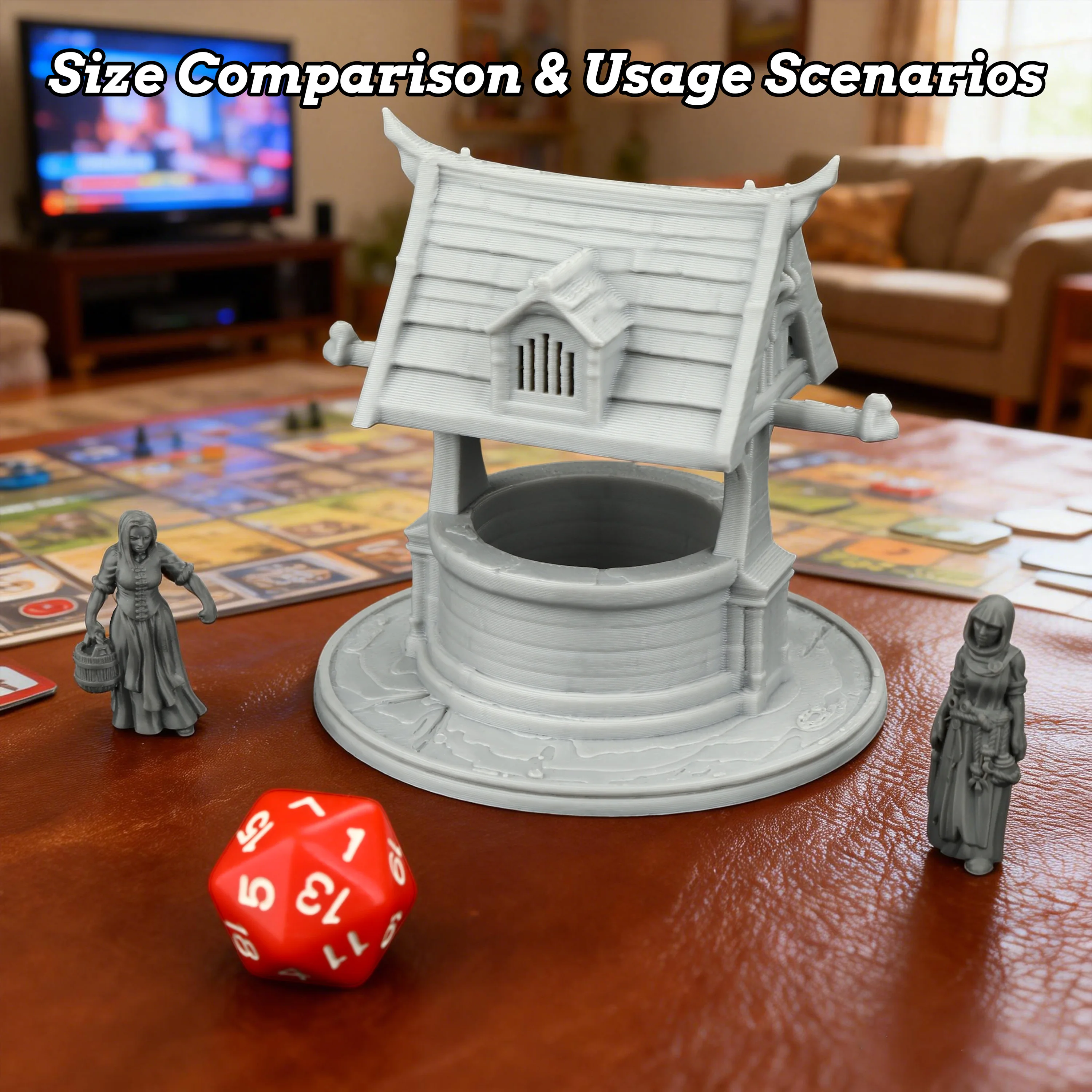 Fantasy Well Miniature Terrain - Medieval Tabletop RPG Diorama Model, Detailed Design & Easy Assembly, Immersive Storytelling