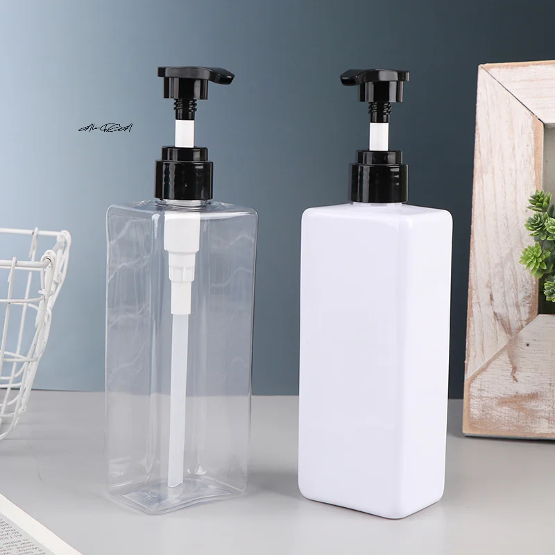 500 ml vierkante bodylotionfles PET-plastic perspomp voor douchegel shampoo vloeibare zeep duurzame hervulbare container