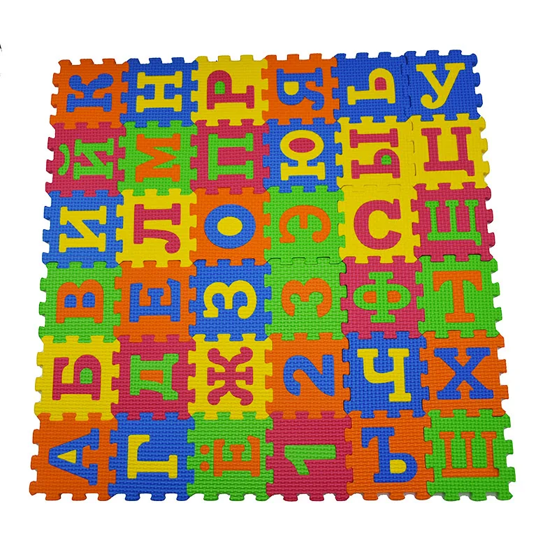 Hot sale! 90* 90mm Kids Baby Play Mat Puzzle Mats Carpet Rugs Babies  33PCS Russian Language & 3PCS Number of Foam 36pcs