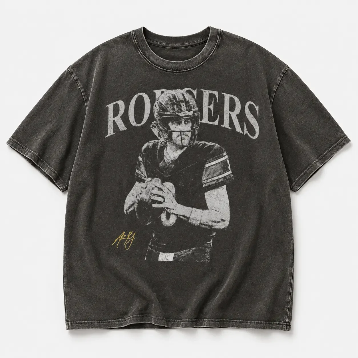 Aaron Rodgers Vintage Football Graphic Shirt, Retro Game Day Fan Top, Throwback Sports Apparel, Unisex Casual Fan Tee For Football Supporters