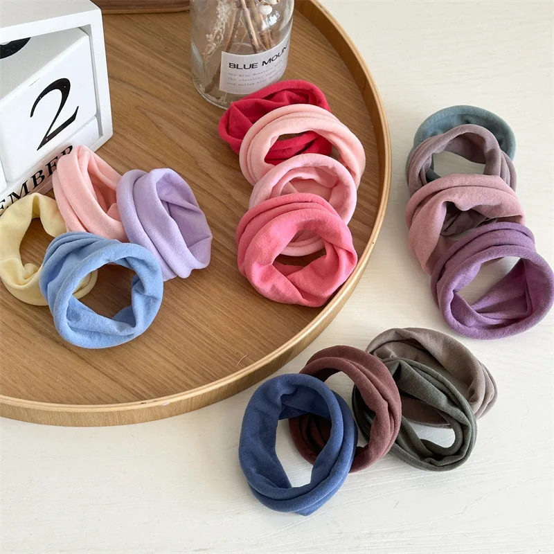 Wholesale 4 Pieces A Set Soft High Elastic Scrunchie Wide Edge Seam Free Hair Rope Simple Retro Ponytail Rubber Band