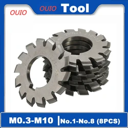 OUIO-Fresa de engranajes M0.6, M1, M2, M3, M4, M5, módulo M8, disco de engranaje recto, engranaje cónico