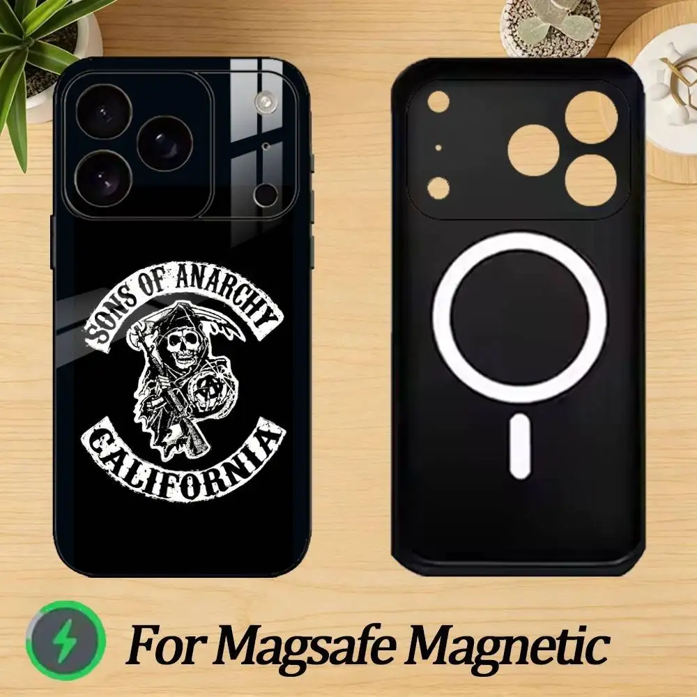 American TV S-Sons-Of-Anarchys Phone Case For iPhone 17,16,15,14,13,12,Plus,Pro,Max For Magnetic Wireless Charge