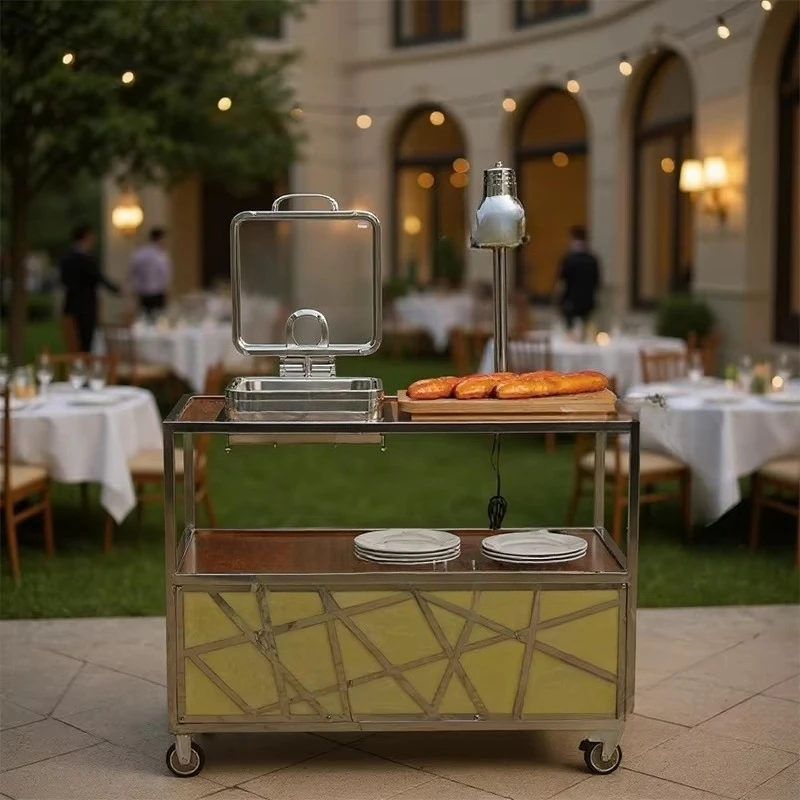 Xingpai Commercial Stainless Steel  Food Warmer Hotel Trolley Restaurant Buffet Keep Cooking Hotel Service Truck