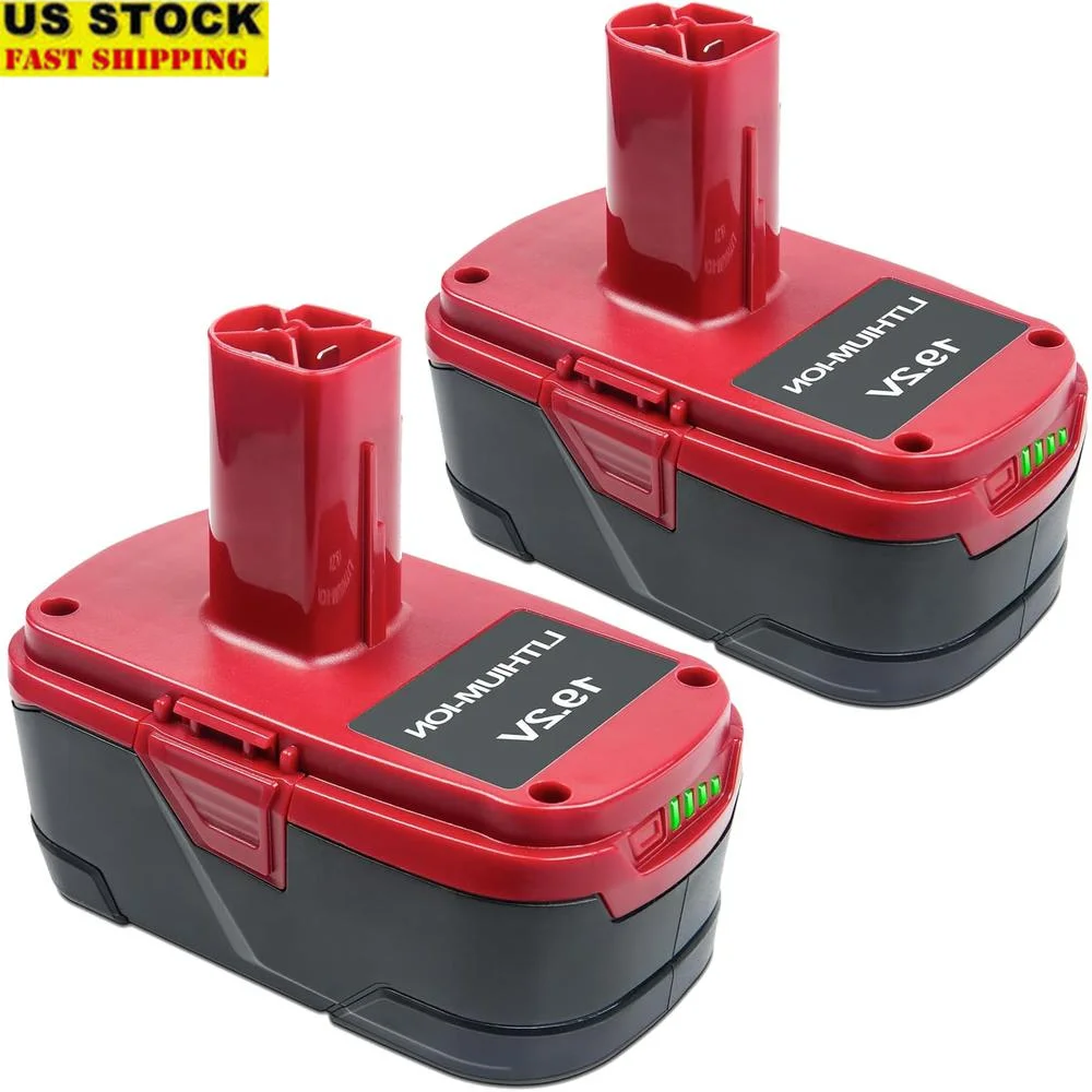 19.2V Craftsman C3 Battery Lithium ion 6.5Ah 2Packs Fire Resistant ABS PC Sturdy Case Strong Power Effective Work Compatible