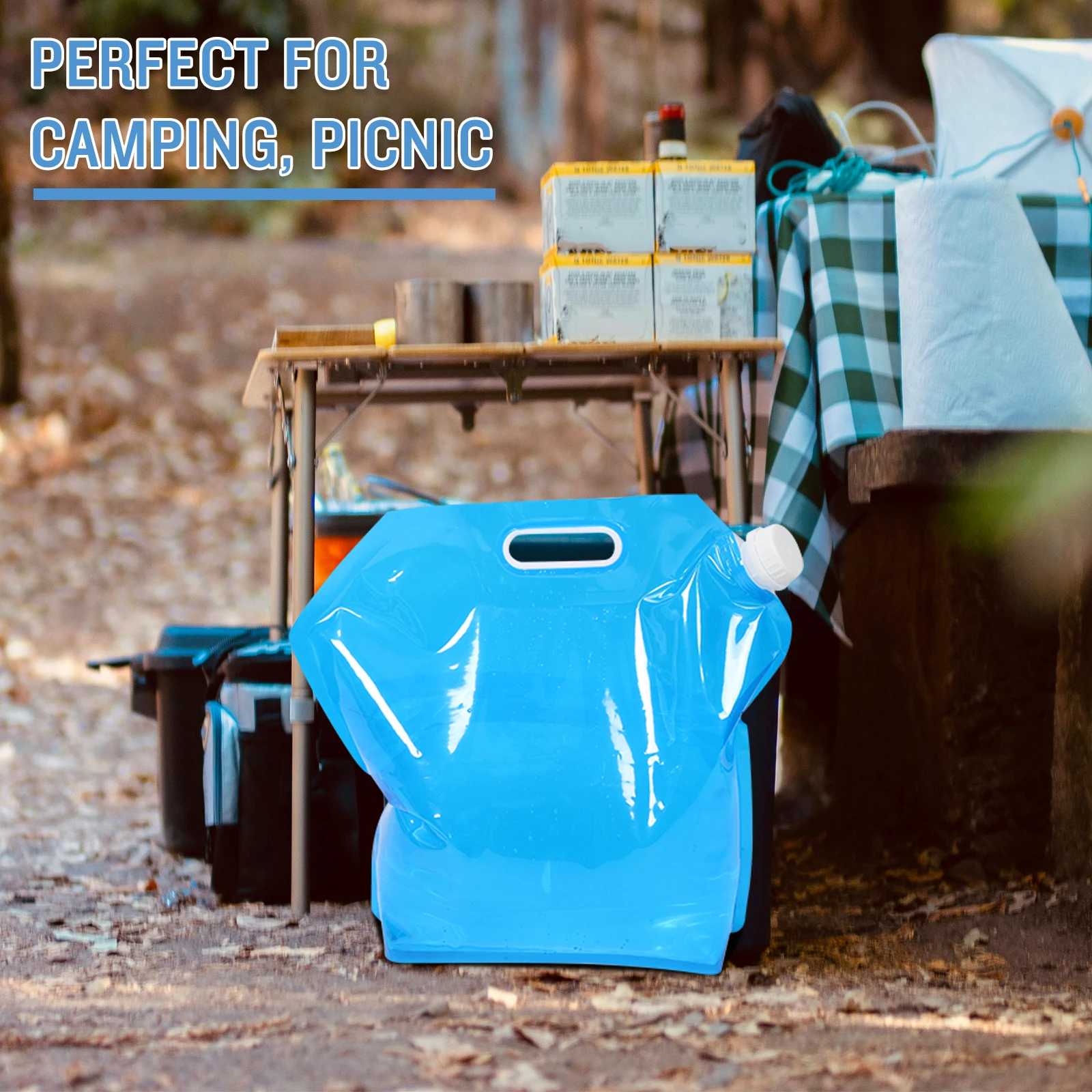 

3pcs Portable Water Storage Bag PE Material Foldable 10L 5L Camping Outdoor Hiking Travel Water Container Large Capacity