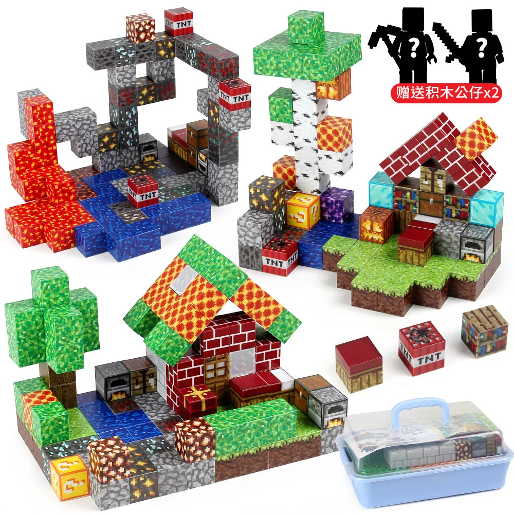 

Magnetic Building Blocks Mine Magnet World Set Toys STEM Stacking Cubes Construction Set STEM Sensory Toys Boys Girls Gift