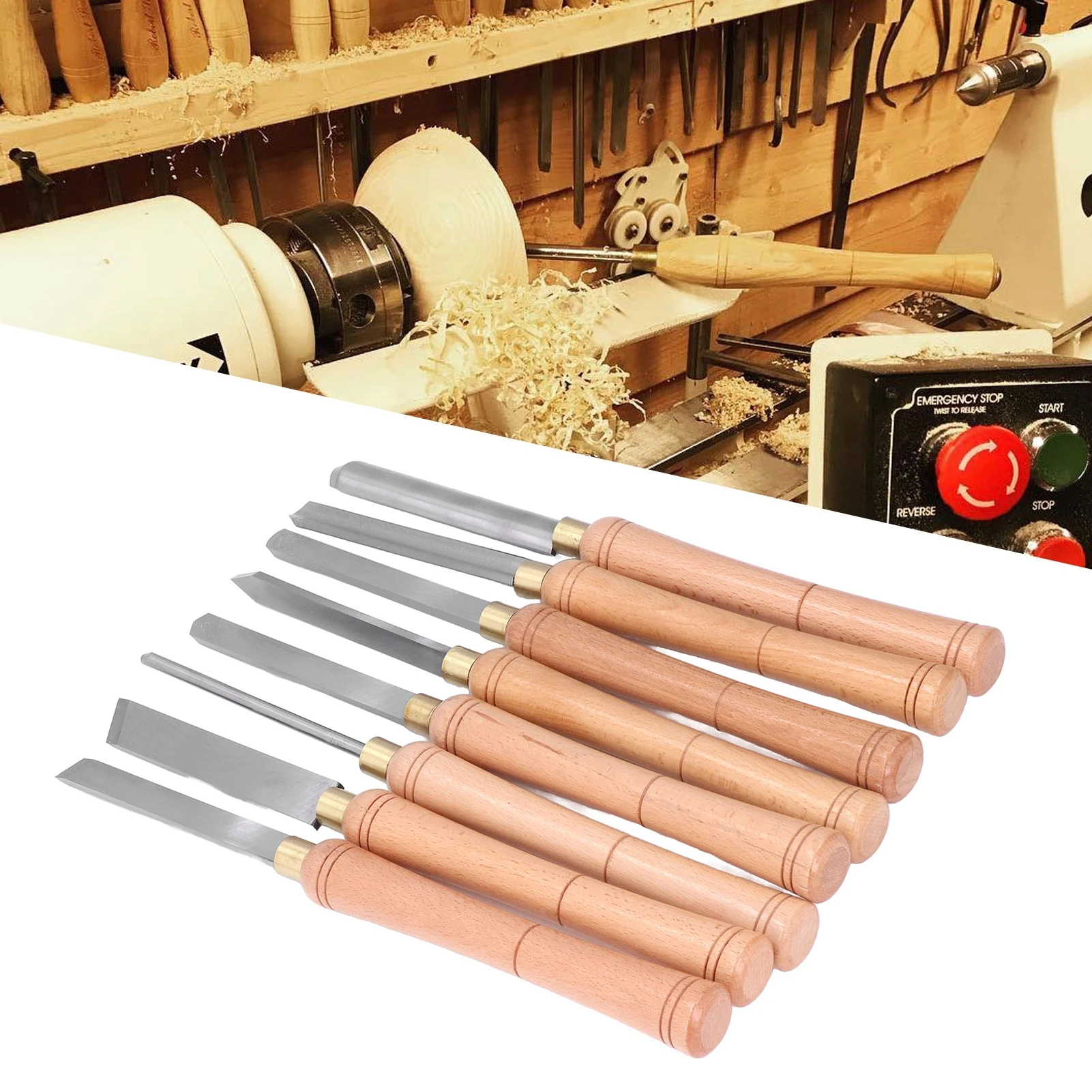 

Turning Tool Handheld High Speed Steel Lathe Carving Chisel Set with Wooden Handle Woodturning Tool Lathe Turning Tool Set
