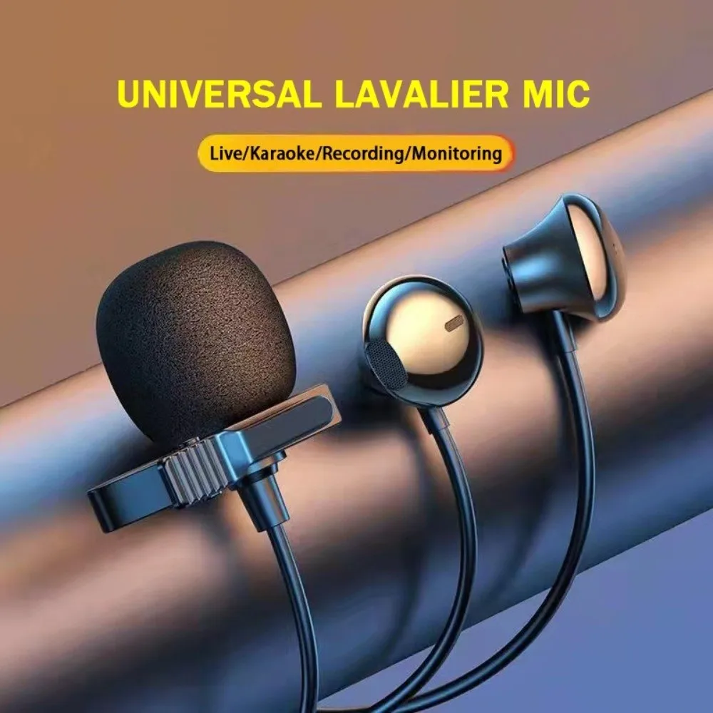 

3.5mm/TypeC Wired Earphone with Lavalier Mic HiFi Stereo Earpiece Earphones Noise Cancelling Universal Wired Headset