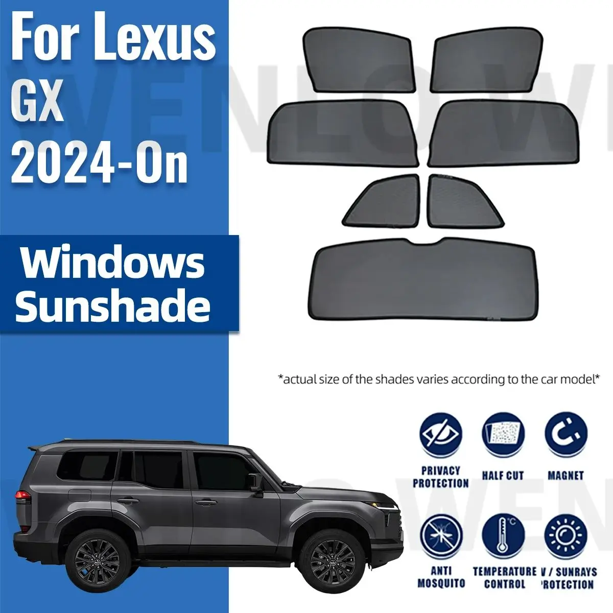 

For Lexus GX 2024 Magnetic Sun Shade Car Sun Visor Front Windshield Curtains Summer Window Sunshade Auto Accesorries