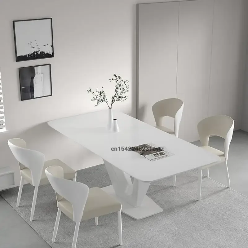 Designer Dining Table Rectangular Table Large Apartment Modern Home Furniture Minimalist Kitchen Marble Table Mainland China