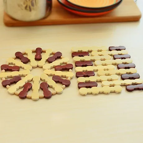 

1PC Practical Square/round Bowls Mat Coasters Bamboo Mat Insulation Mat Table Placemat Coaster Kitchen Tools Gadgets LB 259