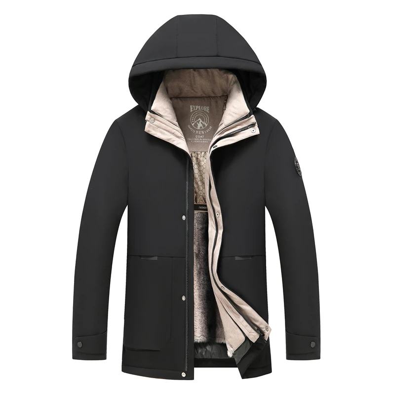 

Men's Casual down Jaet 2025 New Sle Windproof Warmth Retention Coat Detachable Hood Inner Faionable Urban Wear