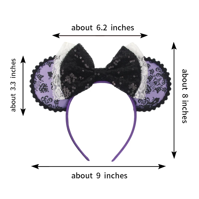 2026Latest Mickey Minnie Ear Headband Sequin Bows For Girl Adult Kids Halloween Party Cosplay Hair Accessories Princess Hairband - view 4