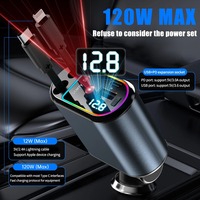 120W Car Retractable Charger, Starry sky car charger LED, Super Fast Cigarette Lighter Adapter for iPhone Android Starry Roof Li