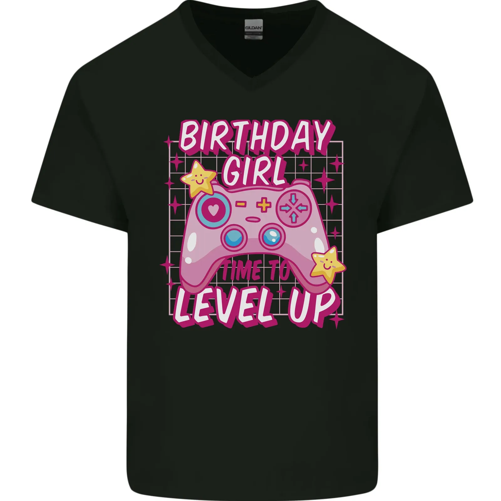 Mens Level Up Gaming Cotton T-Shirt Birthday Girl 6th 7th 8th