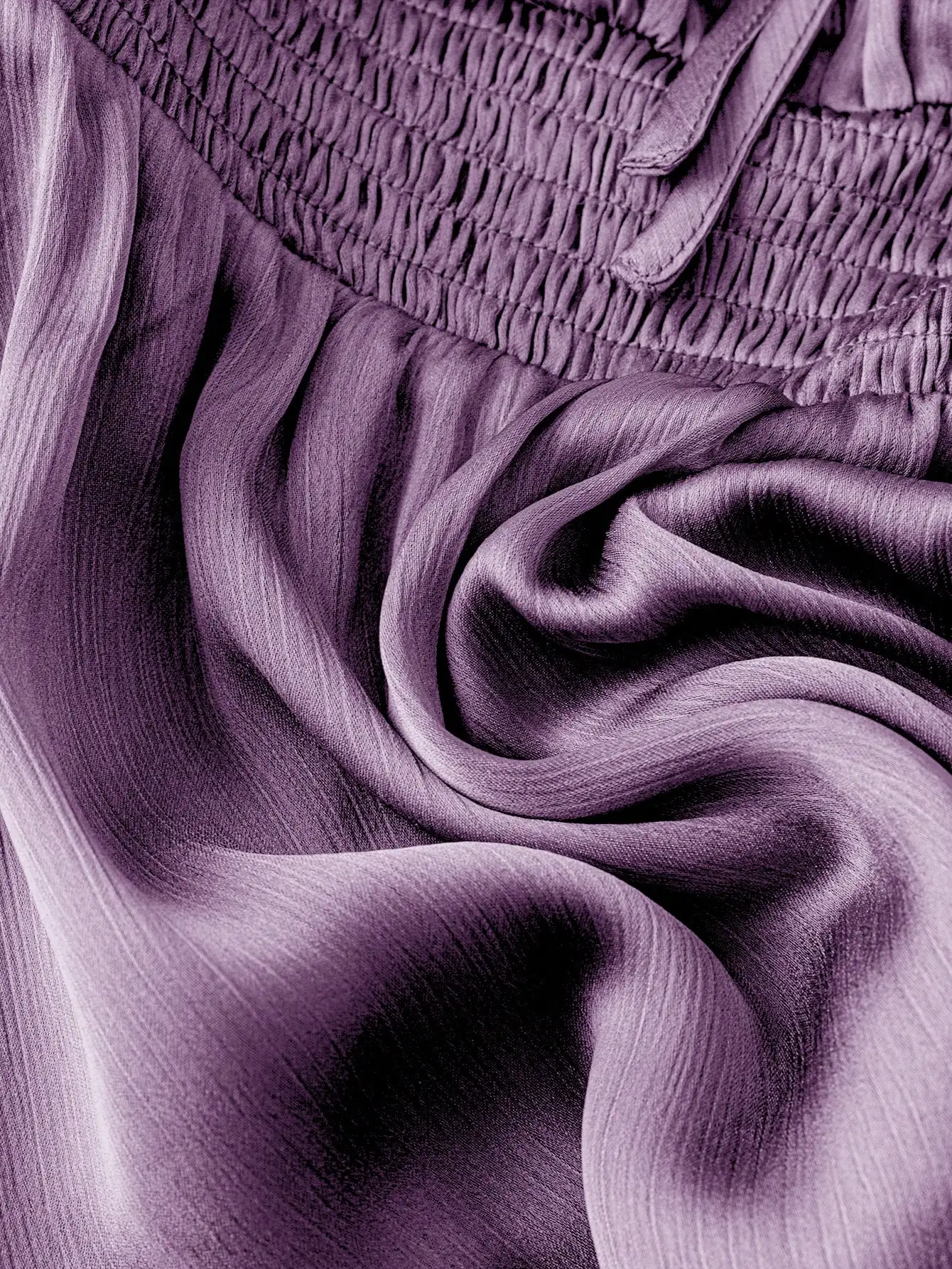 Elegant Purple Pleated Top - A-Line Waist Design with Flared Sleeves for Slimming Effect Plus Size Women's Fashion view 5
