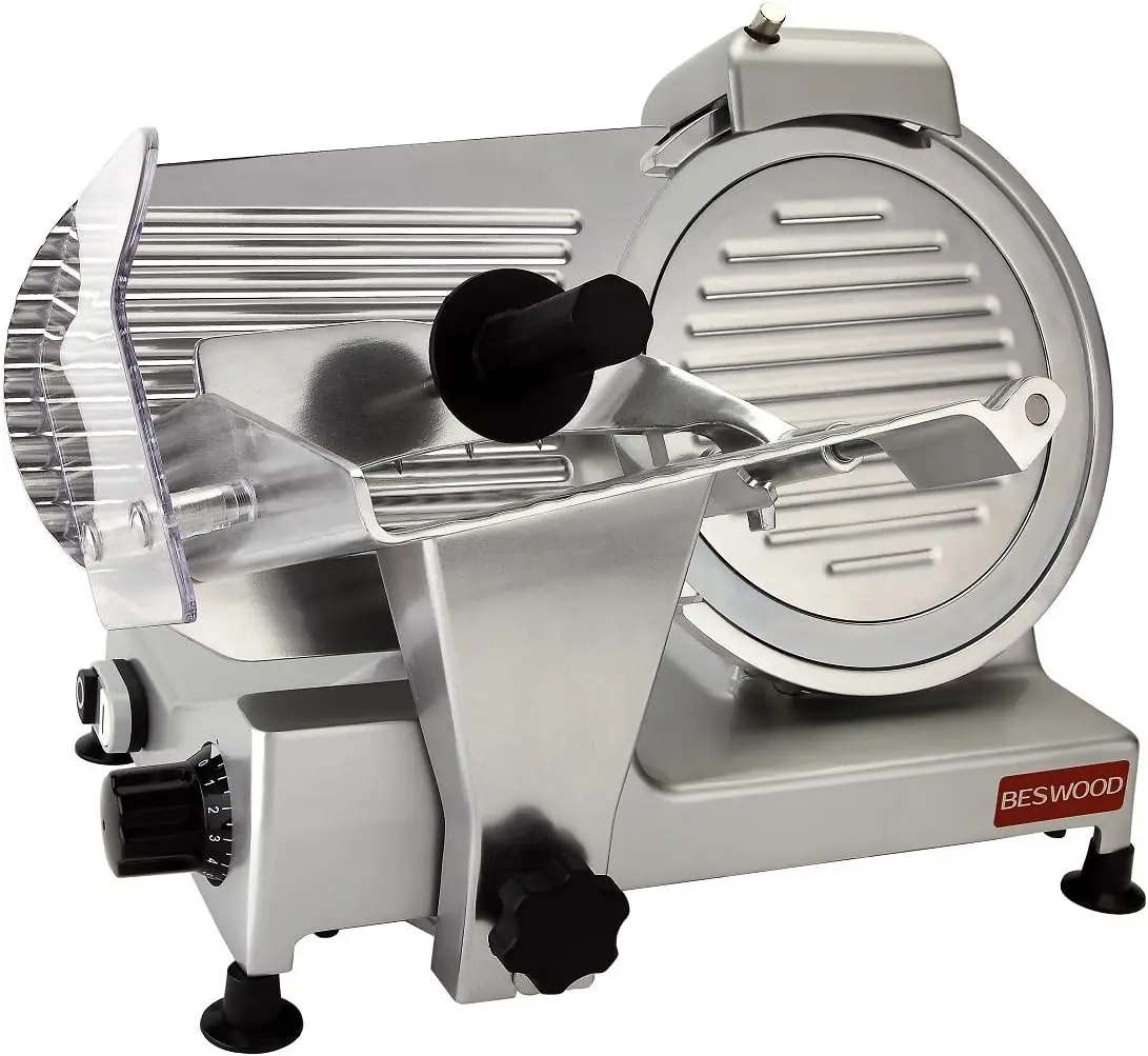 Premium Chromium-plated Steel Blade Electric Deli Meat Cheese Food Slicer Commercial and for Home use 240W BESWOOD250