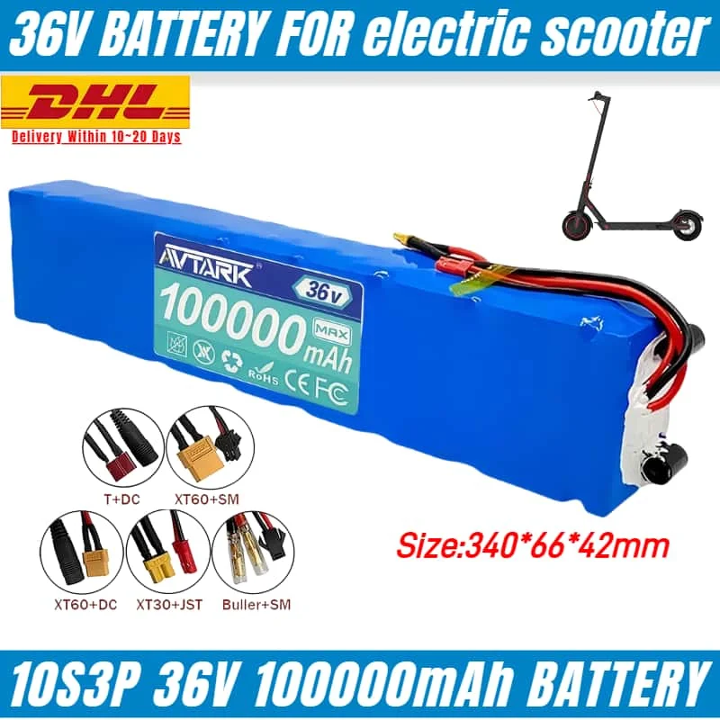

Durable 36V battery 100Ah Lithium Battery Pack 10S3P 1000W Power Modified 36V Electric Scooter Battery with BMS, SYP