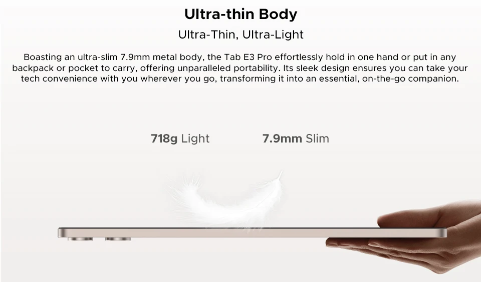 DOOGEE Tab E3 Pro Tablet Android 15 Gemini AI 13'' Display 7.9mm Ultra-thin 8GB 256GB Smart Pad 11000mAh Battery Global Version
