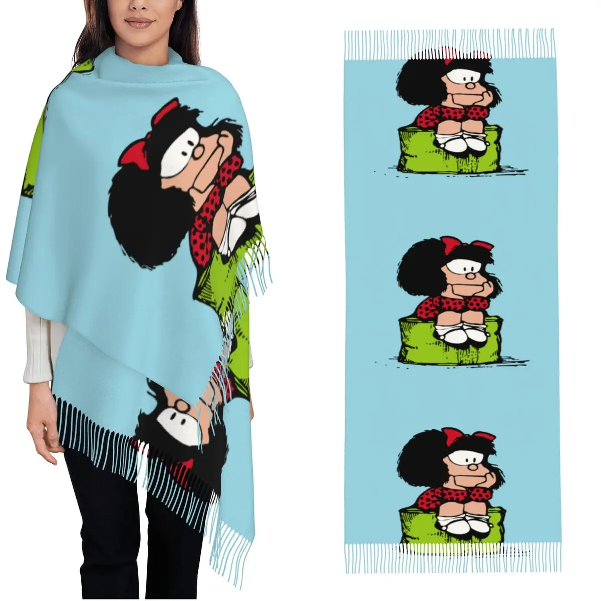 lenco-de-borla-feminino-mafaldas-triste-pensando-grande-inverno-quente-xale-envoltorio-quino-quadrinhos-dos-desenhos-animados-uso-diario-cachecois-pashmina