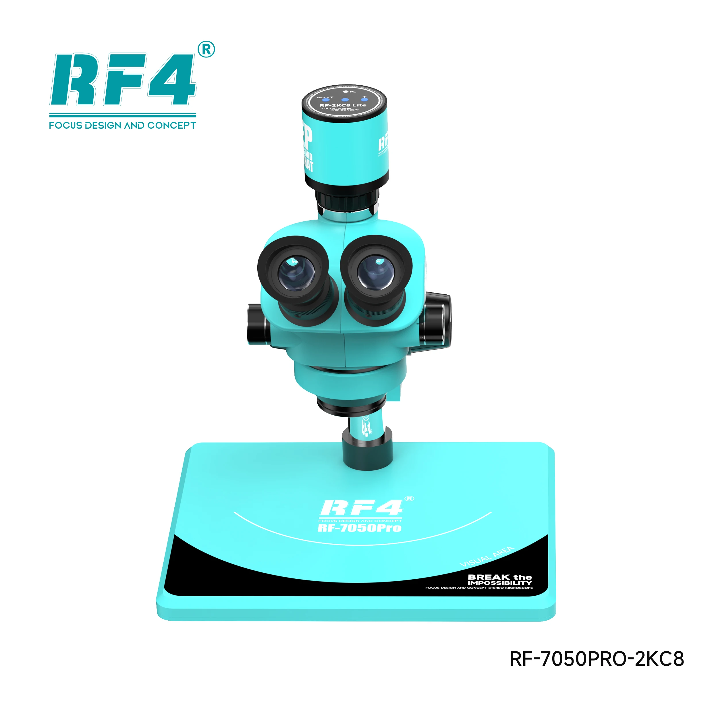 RF4 Microscope 6 Gear Accurately Lock 7-50X Magnification Zoom Triocular RF-7050PRO-2KC8 Has Function To Visualize Area