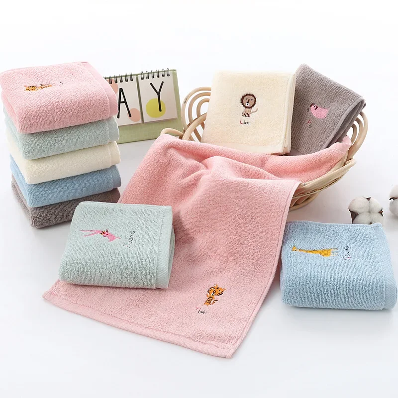 All Cotton 32 Strand Children's Towel 25 * 50 Cartoon Embroidered Baby Face Towel, Household Daily Necessities Face Towel