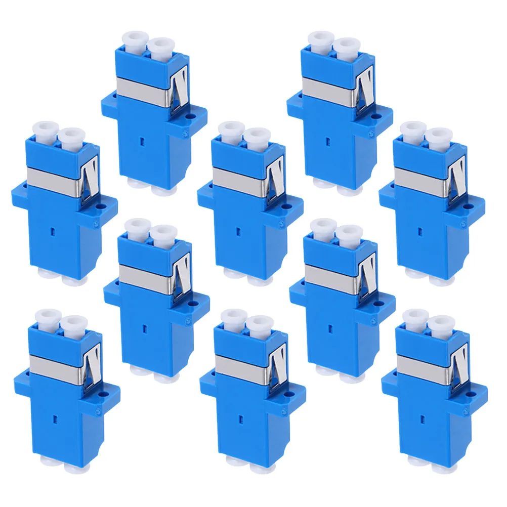 10Pcs Lc Fiber Adapter for Network Lc Duplex Compatibility Compact Space-Saving Design for Telecommunication Patch Panel Server