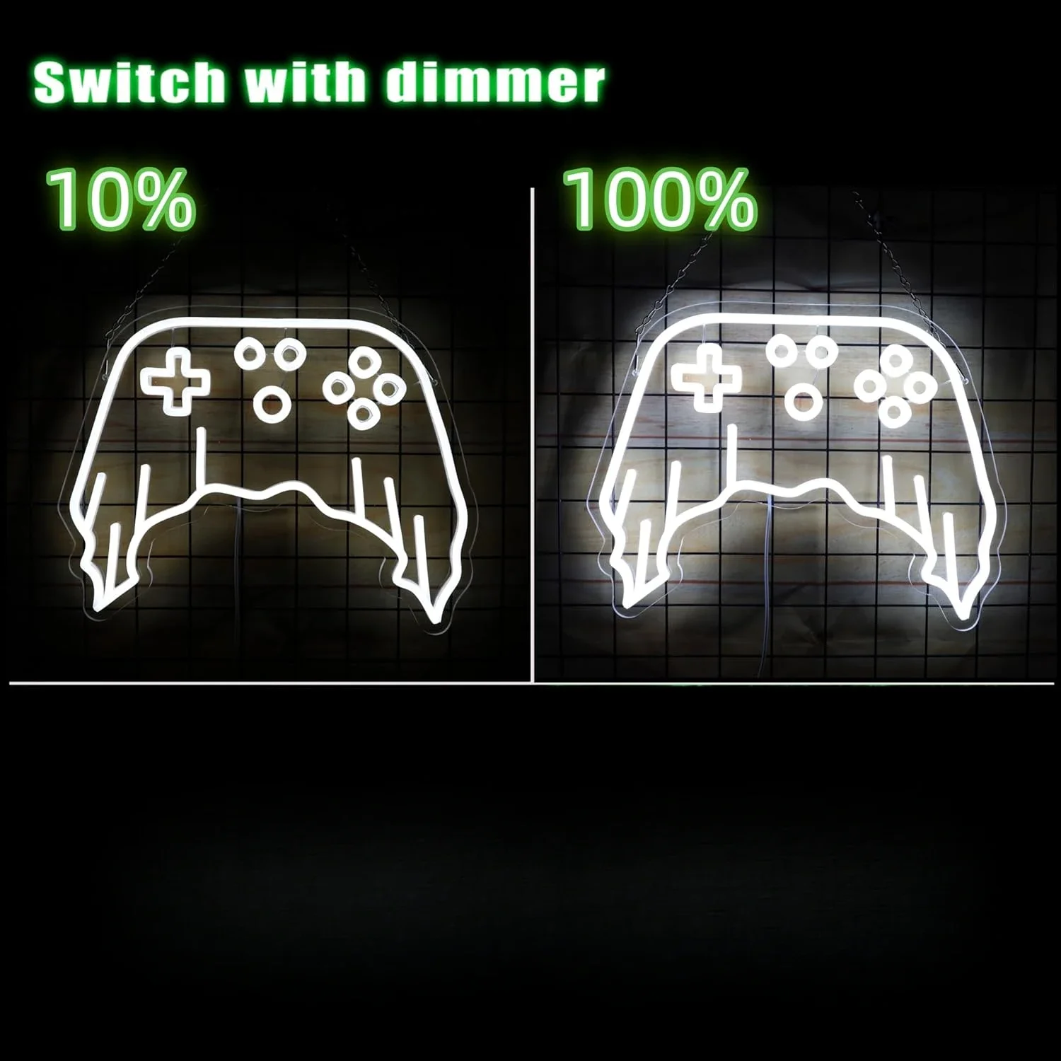 Spooky Ghost Gaming Controllers Neon Light Sign USB Dimmable LED Neon Sign for Bedroom Club Bar Man Cave Party Gifts Wall Decor